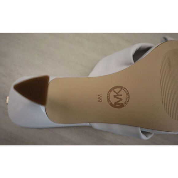 MICHAEL Michael Kors SG23L Women's Sz 8M White Elena Leather Heeled Sandals $135 - Picture 12 of 12